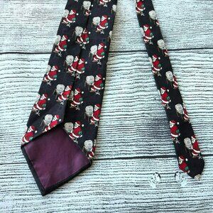 No Brand Men's Necktie with Santa on a computer Black/Red/White Expressive Tie